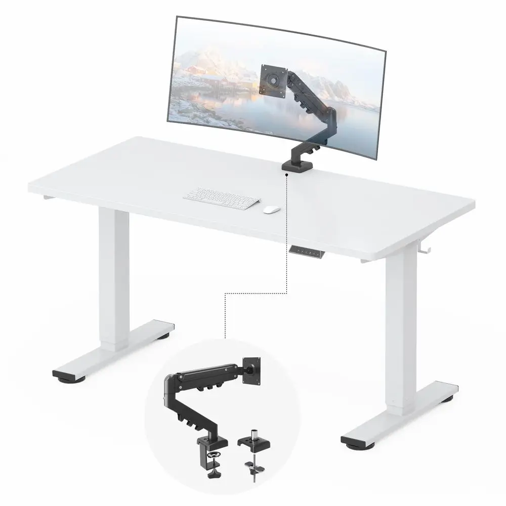 EN2 55x28 Standing Desk with Monitor Mount Bundle, 1 Thick OnePiece Desktop, Fully Adjustable Single Monitor Arm with Cable Man
EN2 55x28 Standing Desk with Monitor Mount Bundle, 1 Thick OnePiece Desktop, Fully Adjustable Single Monitor Arm with Cable Man