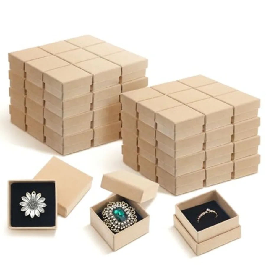 60 Pack Cardboard Ring Boxes, 2 x 2 x 1.26 Inch Square Jewelry Gift Boxes With Foam, Bulk Mini Earring Packaging For Weddings,
60 Pack Cardboard Ring Boxes, 2 x 2 x 1.26 Inch Square Jewelry Gift Boxes With Foam, Bulk Mini Earring Packaging For Weddings,