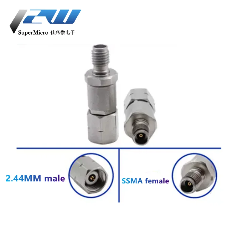 2.4MM MALE TO SSMA FEMALE MMA WAVE HIGH FREQUENCY ADAPTER 40GHZ stainless steel test head
2.4MM MALE TO SSMA FEMALE MMA WAVE HIGH FREQUENCY ADAPTER 40GHZ stainless steel test head