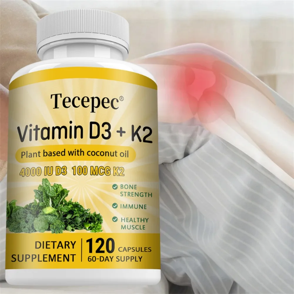 Vitamin D3 K2 Capsule, with Coconut Oil, Promotes Strong Bones, for Teeth,Heart Cardiovascular Health
Vitamin D3 K2 Capsule, with Coconut Oil, Promotes Strong Bones, for Teeth,Heart Cardiovascular Health