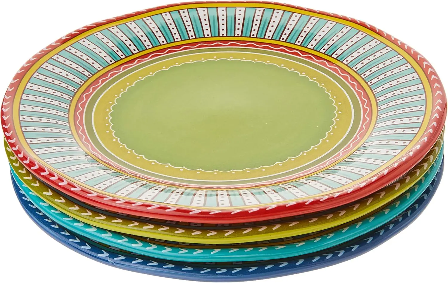 Set of 4 Colorful Ceramic Dinner Plates - Microwave & Dishwasher Safe, Boho Style for Indoor Outdoor Use
Set of 4 Colorful Ceramic Dinner Plates - Microwave & Dishwasher Safe, Boho Style for Indoor Outdoor Use