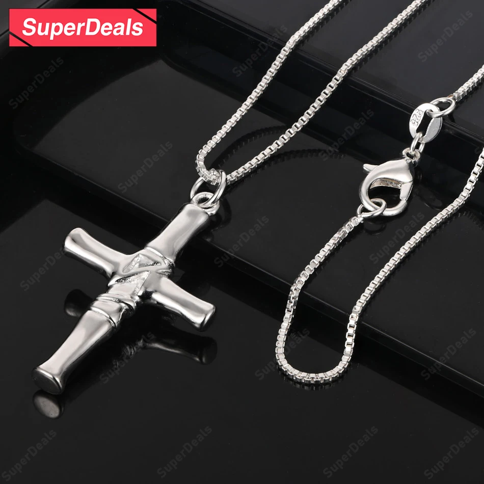 SuperDeals 925 Sterling Silver Cross Pendant Necklace For Women Fashion Wedding Party Designer Jewelry Gifts 16-30 Inch Chain
SuperDeals 925 Sterling Silver Cross Pendant Necklace For Women Fashion Wedding Party Designer Jewelry Gifts 16-30 Inch Chain