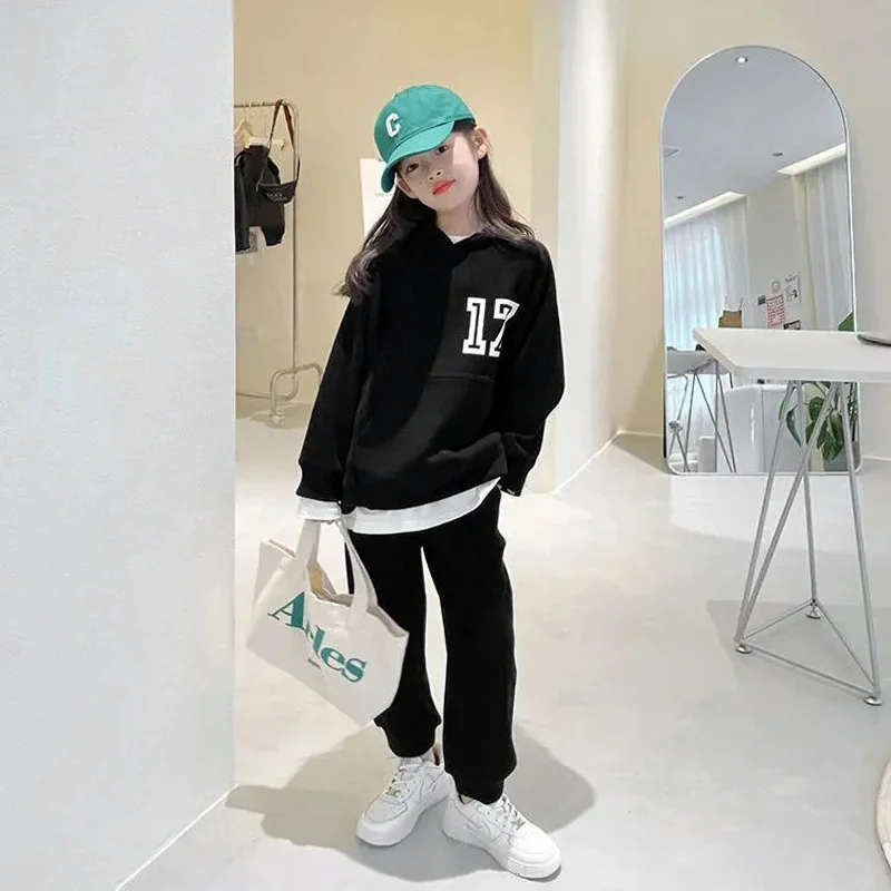 Fashion Teen Girl Fall Clothes Sets Kids Sports Sweatshirt Pullover Top Pants 2Pcs Suits Teenage Tracksuit Hooded Outfits
Fashion Teen Girl Fall Clothes Sets Kids Sports Sweatshirt Pullover Top Pants 2Pcs Suits Teenage Tracksuit Hooded Outfits
