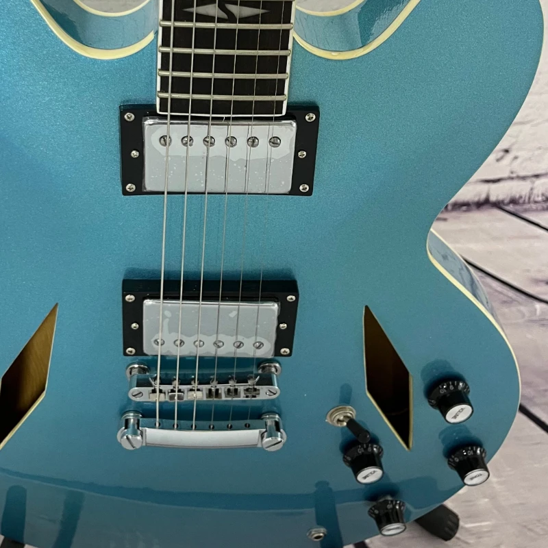 41 Inch Ice Blue Metallic Colour Semi-Hollow 335 Electric Guitar HH Pickups Jazz Blues Rock Music Free Delivery
41 Inch Ice Blue Metallic Colour Semi-Hollow 335 Electric Guitar HH Pickups Jazz Blues Rock Music Free Delivery