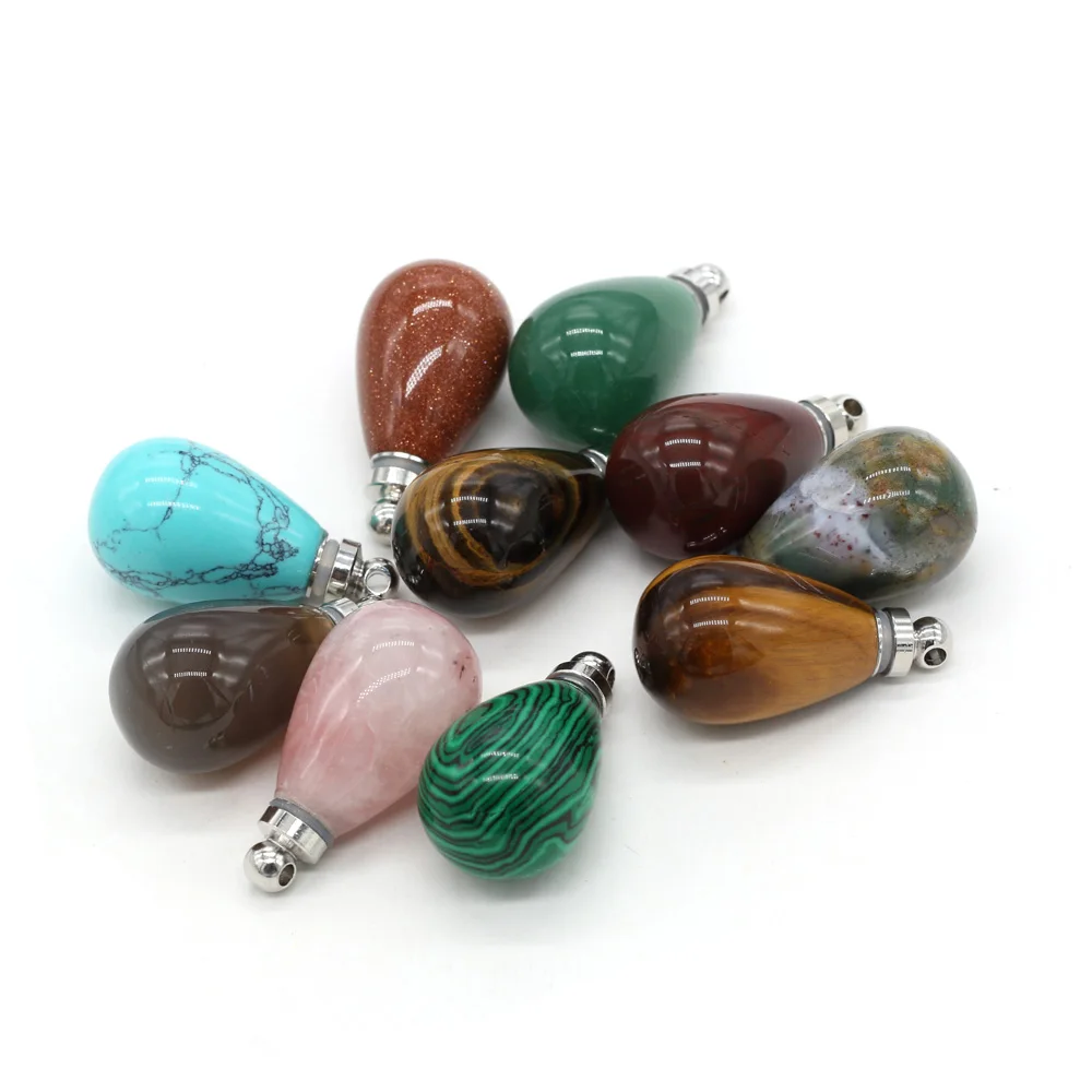 Drop Shaped Perfume Bottle Pendant Natural Stone Crystal Essential Oil Diffuser for DIY Women Men Necklace Jewelry Accessories
Drop Shaped Perfume Bottle Pendant Natural Stone Crystal Essential Oil Diffuser for DIY Women Men Necklace Jewelry Accessories