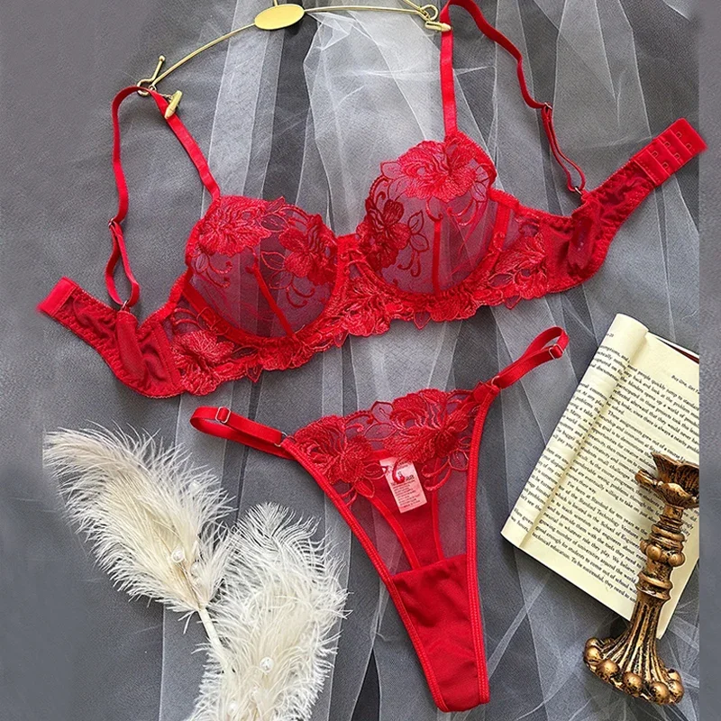 Sexy Lingerie Floral Embroidery Bra and Panties Sets Hot Erotic Ensemble Lingeries Femmes Exotic Sets Fantasy Intimate Underwear
Sexy Lingerie Floral Embroidery Bra and Panties Sets Hot Erotic Ensemble Lingeries Femmes Exotic Sets Fantasy Intimate Underwear