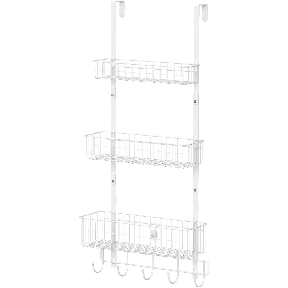 Organizer Hanger with Basket Hanger Door Towel Rack with 5 Hooks Back of Hanger Shelf for Bathroom, Kitchen, Office, White
Organizer Hanger with Basket Hanger Door Towel Rack with 5 Hooks Back of Hanger Shelf for Bathroom, Kitchen, Office, White