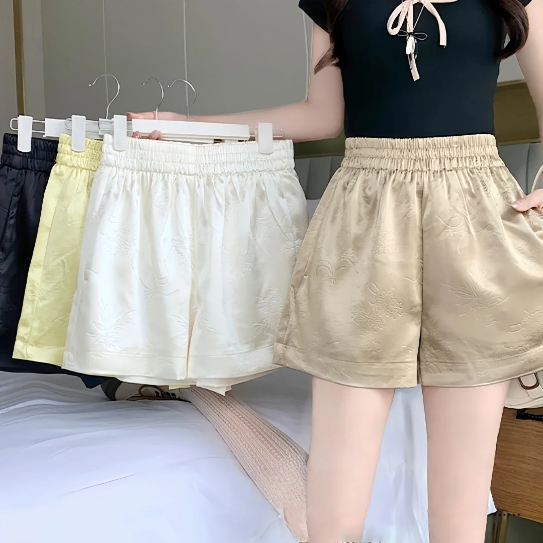 Seoulish High Waist Elegant Women's Satin Wide Leg Shorts Summer 2026 New Solid Korean Casual Loose Short Pants Pockets Female
Seoulish High Waist Elegant Women's Satin Wide Leg Shorts Summer 2026 New Solid Korean Casual Loose Short Pants Pockets Female