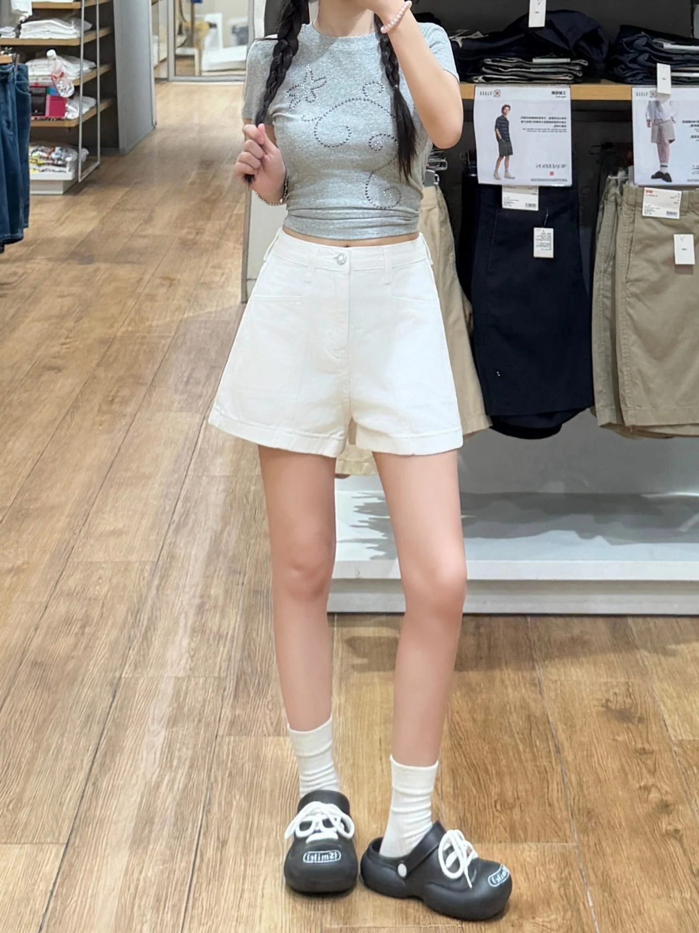 White High Waist Denim Shorts Women's Summer New Style plus Size Slim Fit A-Line Hot Pants Casual Wear Vintage Washed Denim
White High Waist Denim Shorts Women's Summer New Style plus Size Slim Fit A-Line Hot Pants Casual Wear Vintage Washed Denim