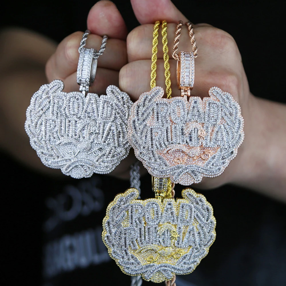 Road Runna Letters Iced Out Pendant Necklaces For Men Women AAA Zircon Punk Jewelry Free Shipping
Road Runna Letters Iced Out Pendant Necklaces For Men Women AAA Zircon Punk Jewelry Free Shipping