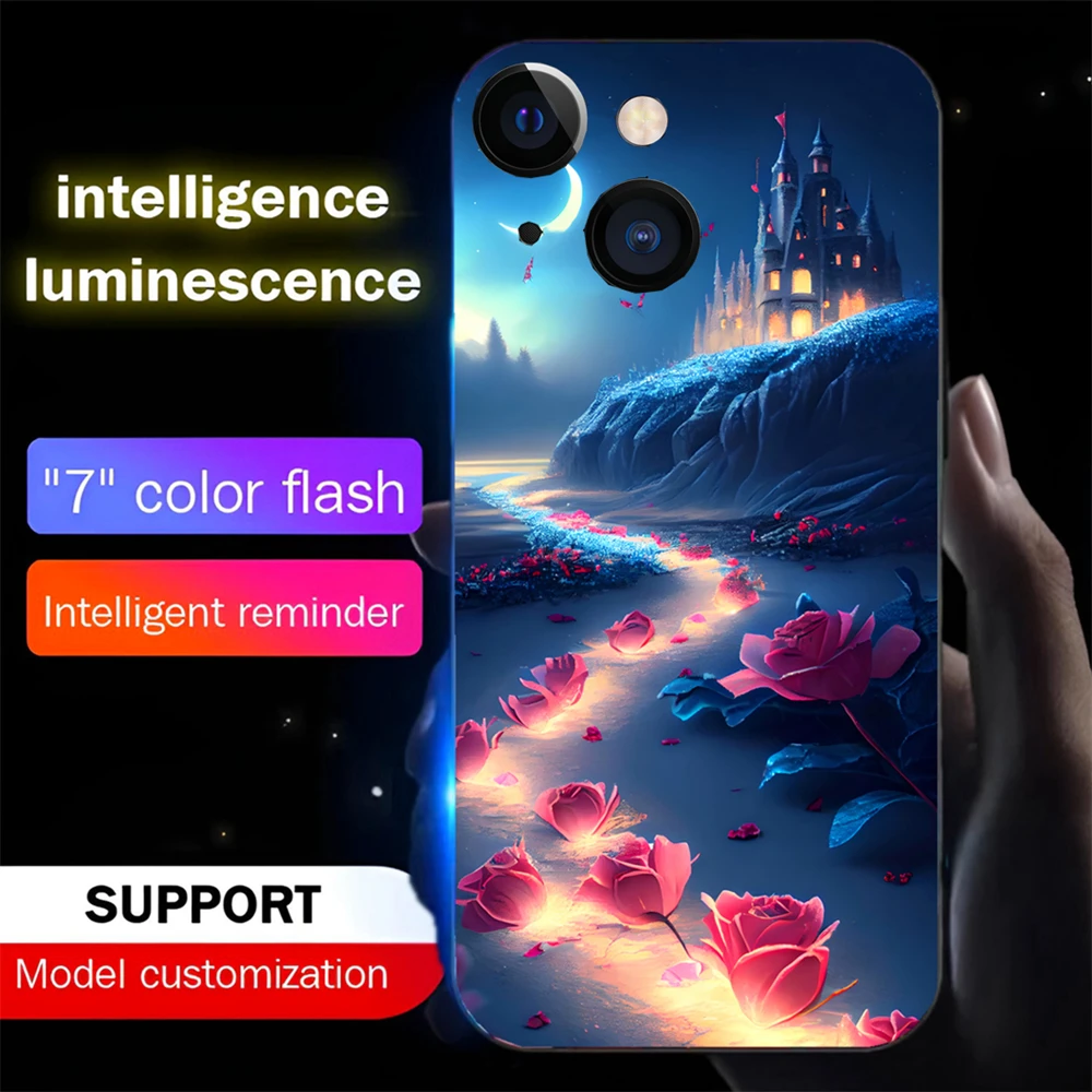 Rose Night Castle Smart LED Light Glow Tempered Glass Phone Case For Samsung S24 S23 S22 S21 S20 FE Note 10 20 Plus Ultra A54
Rose Night Castle Smart LED Light Glow Tempered Glass Phone Case For Samsung S24 S23 S22 S21 S20 FE Note 10 20 Plus Ultra A54