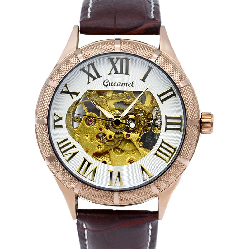 Men's Automatic Skeleton Watch with Roman Numerals & Luminous Hands, See-Through Back
Men's Automatic Skeleton Watch with Roman Numerals & Luminous Hands, See-Through Back