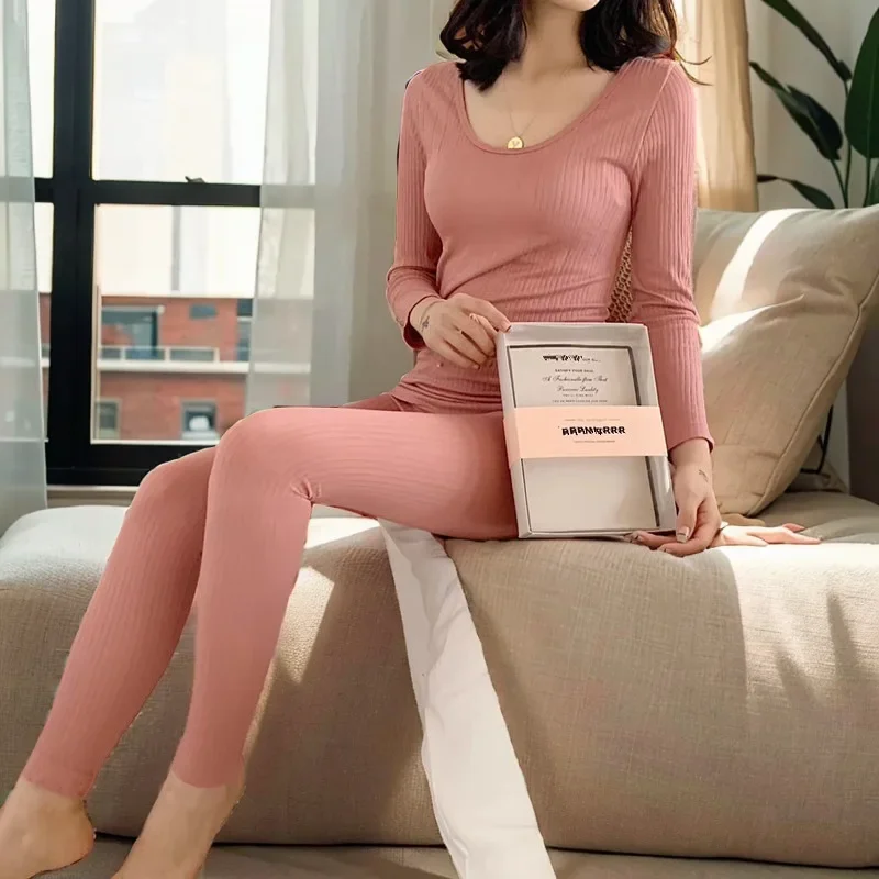 Women's Vertical Stripe Thermal Underwear Sets Fashion Thread Round NeckConstant Temperature Slimming Long Johns Underwear Set
Women's Vertical Stripe Thermal Underwear Sets Fashion Thread Round NeckConstant Temperature Slimming Long Johns Underwear Set