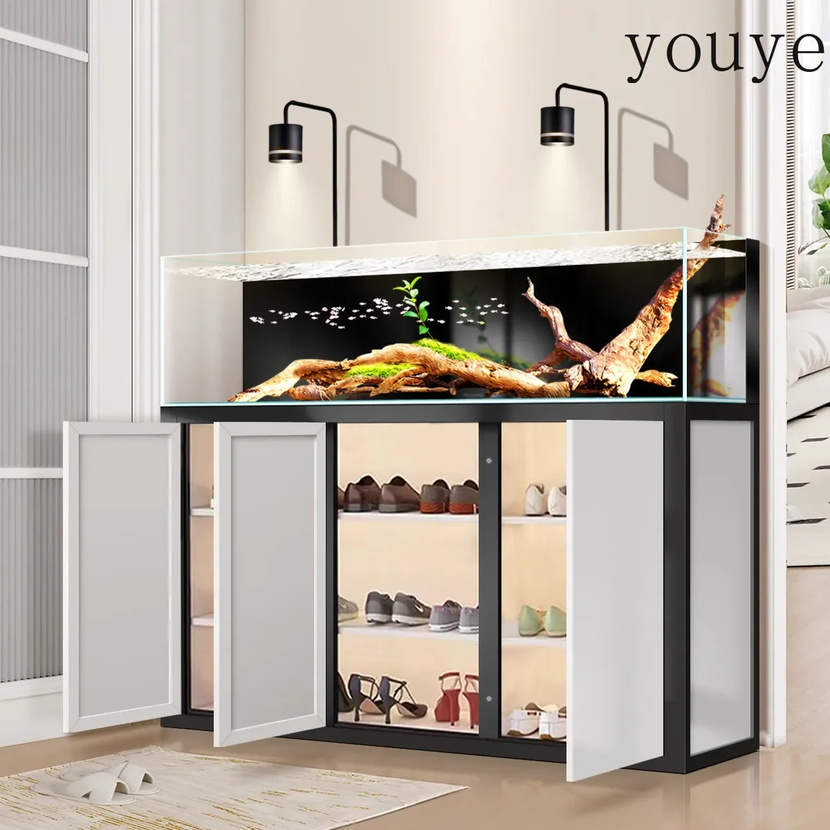 X3 Back Filter Fish Tank Landscaping Stream Tank With Shoe Cabinet Integrated Living Room Large Ecological Water Tank
X3 Back Filter Fish Tank Landscaping Stream Tank With Shoe Cabinet Integrated Living Room Large Ecological Water Tank