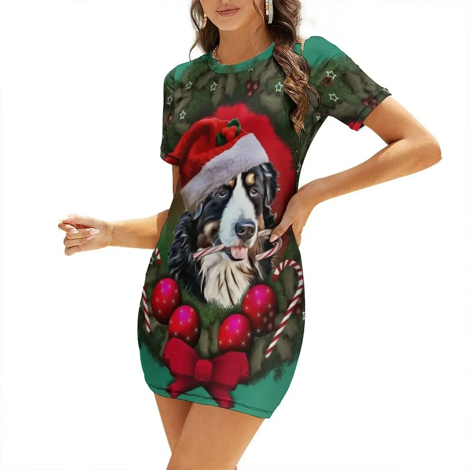 Christmas Bernese Mountain Dog Short-Sleeved Dress Dance dresses Woman dresses dresses summer women's fashion
Christmas Bernese Mountain Dog Short-Sleeved Dress Dance dresses Woman dresses dresses summer women's fashion