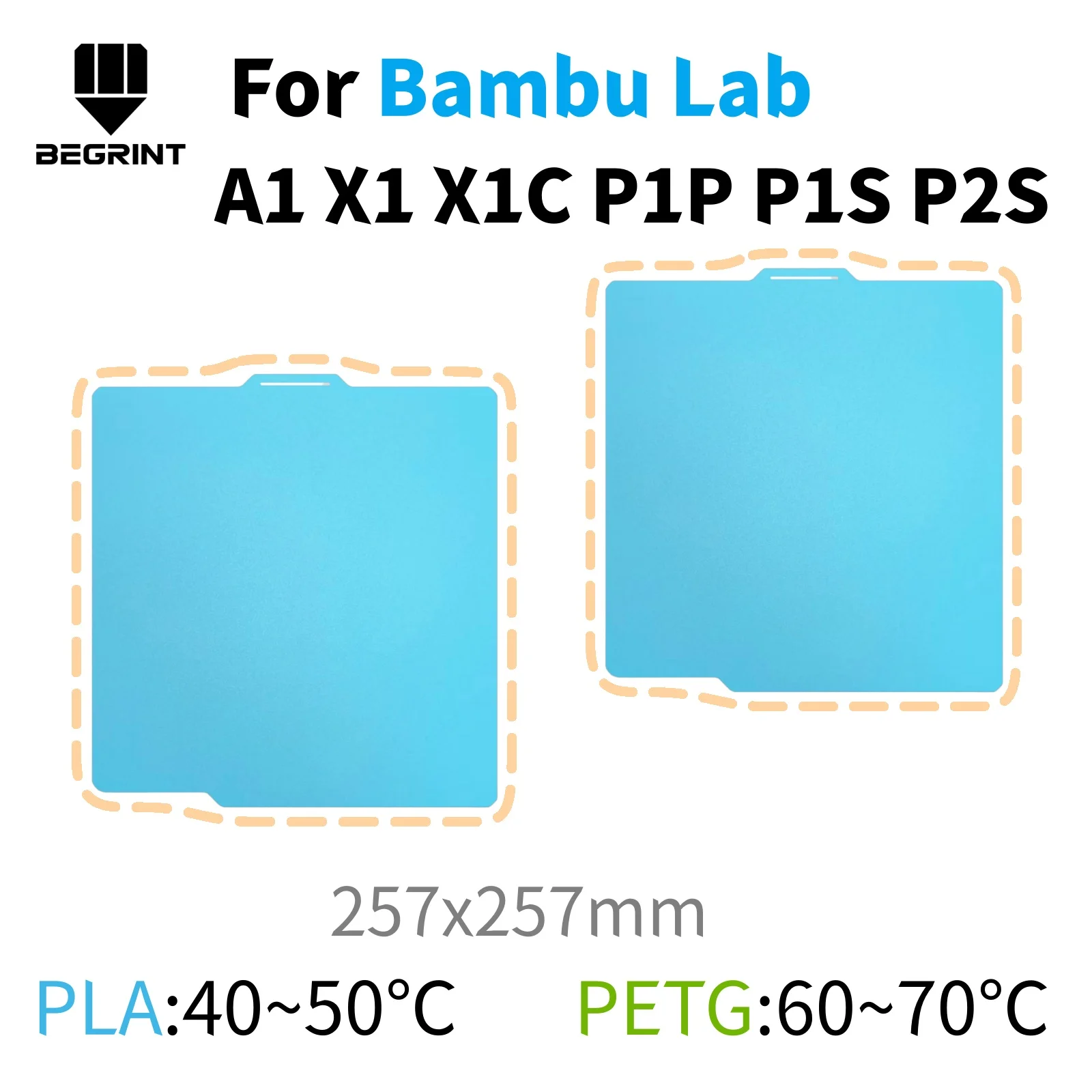 257x257mm Cold Plate For Bambu Lab P2S Build Plate Spring Steel Low Temp Printing Nearly Smooth for Bambulab P1P A1 X1 X1c P1S
257x257mm Cold Plate For Bambu Lab P2S Build Plate Spring Steel Low Temp Printing Nearly Smooth for Bambulab P1P A1 X1 X1c P1S