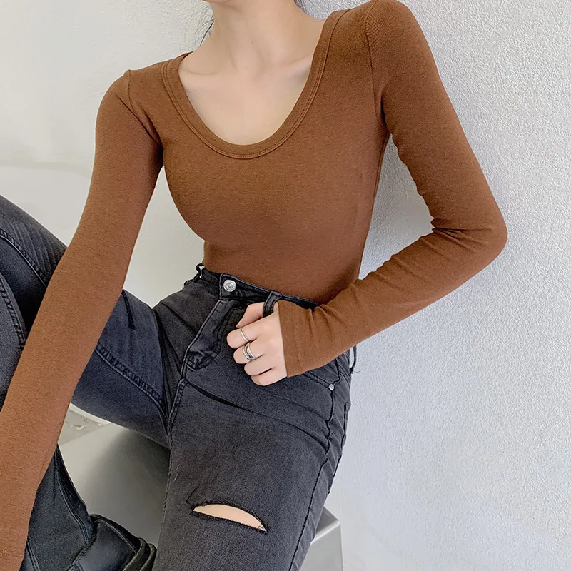 MRMT 2024 Brand New Large Round Neck Collarbone t-Shirt Women's Long-Sleeved Solid Color Bottoming Shirt With a Slim Tops
MRMT 2024 Brand New Large Round Neck Collarbone t-Shirt Women's Long-Sleeved Solid Color Bottoming Shirt With a Slim Tops