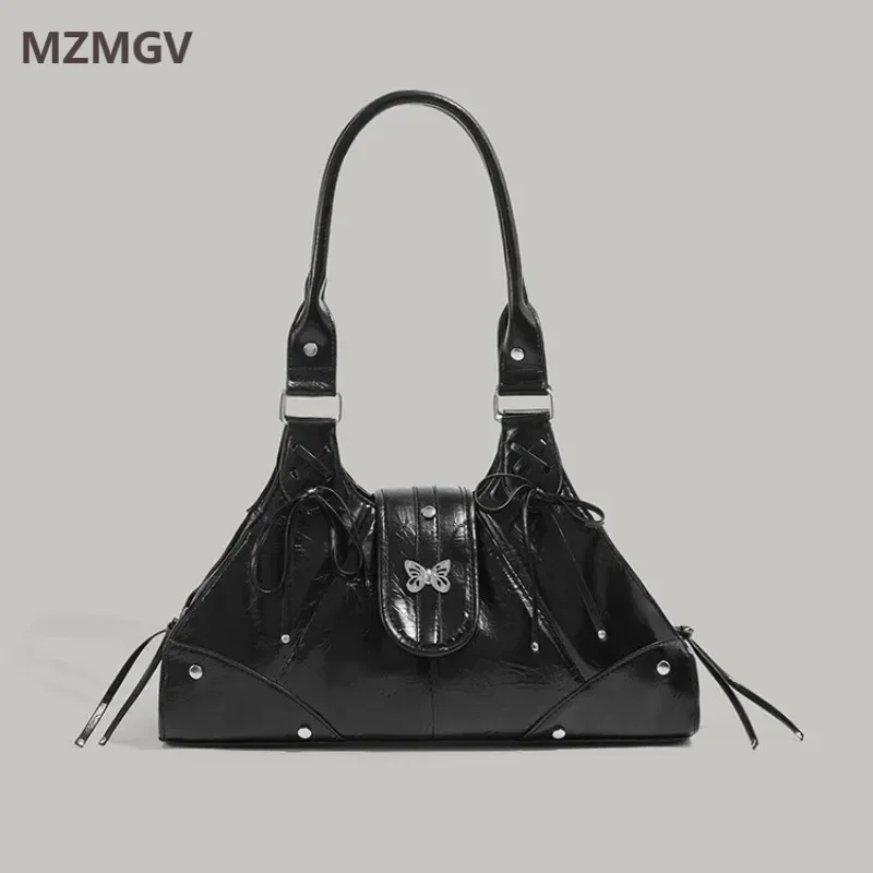 Design Y2K Cool Girl Black Leather Shoulder Bag 2025 Trend Large Capacity Butterfly Commuter Underarm Bag Bolsos De Mujer
Design Y2K Cool Girl Black Leather Shoulder Bag 2025 Trend Large Capacity Butterfly Commuter Underarm Bag Bolsos De Mujer