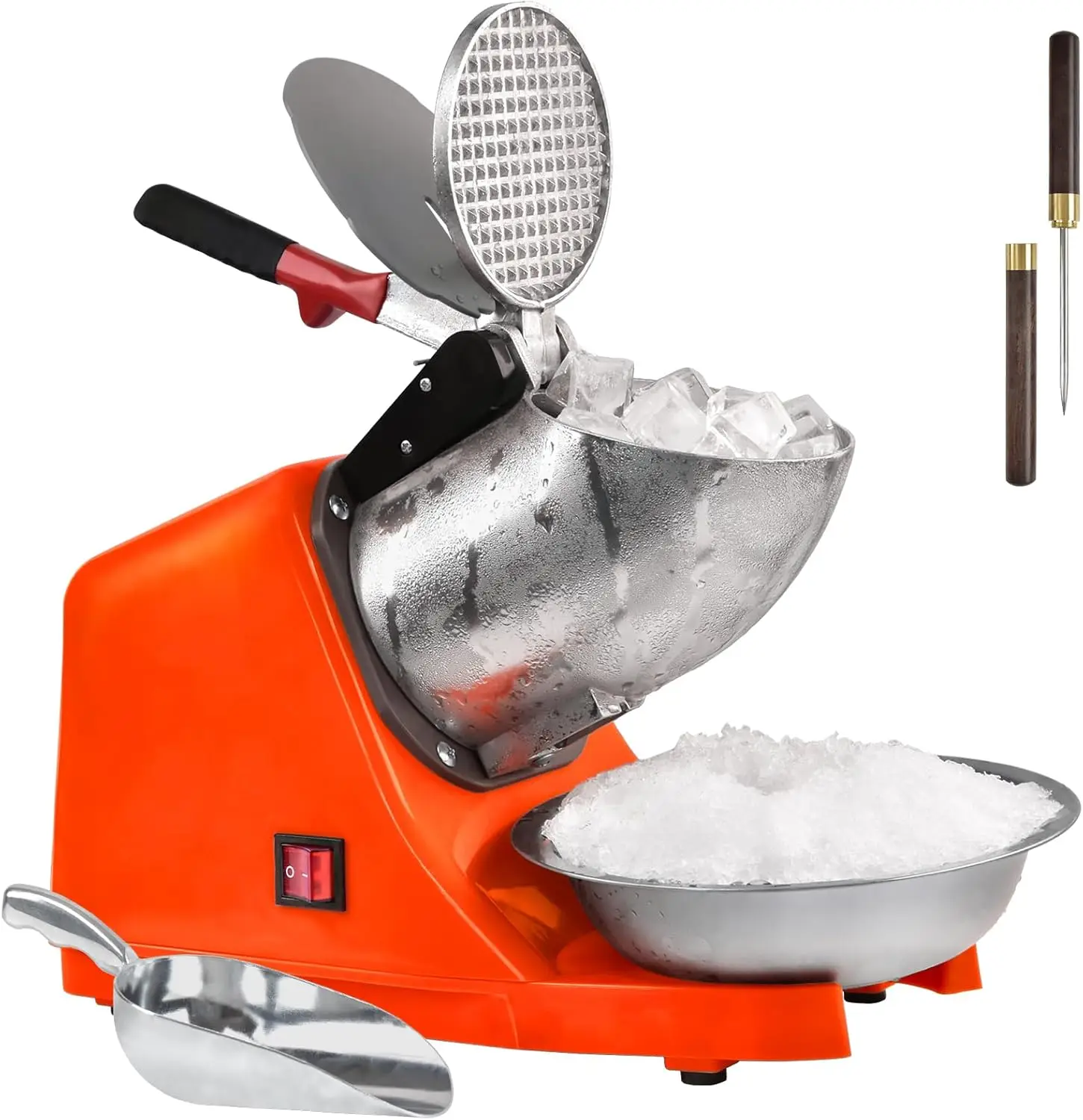 Electric Shaved Ice Machine,with Ice Pick and Scoop,3 Blades of Electric Snow Cone Machine(300W 2200r/min),Splash Proof
Electric Shaved Ice Machine,with Ice Pick and Scoop,3 Blades of Electric Snow Cone Machine(300W 2200r/min),Splash Proof