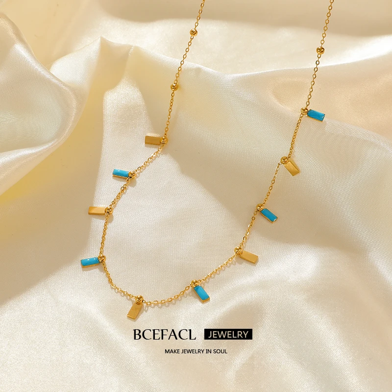 BCEFACL 316L Stainless Steel Blue Rectangular Chokers Necklace For Women Fashion Non-fading Neck Chain Jewelry Gift Collier
BCEFACL 316L Stainless Steel Blue Rectangular Chokers Necklace For Women Fashion Non-fading Neck Chain Jewelry Gift Collier