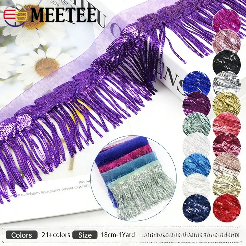 2/5Yards 18cm Glitter Sequin Fringe Tassels Latin Dress Lace Trim Stage Dance Clothes Decor Tassel Fringes Sewing Accessories
2/5Yards 18cm Glitter Sequin Fringe Tassels Latin Dress Lace Trim Stage Dance Clothes Decor Tassel Fringes Sewing Accessories