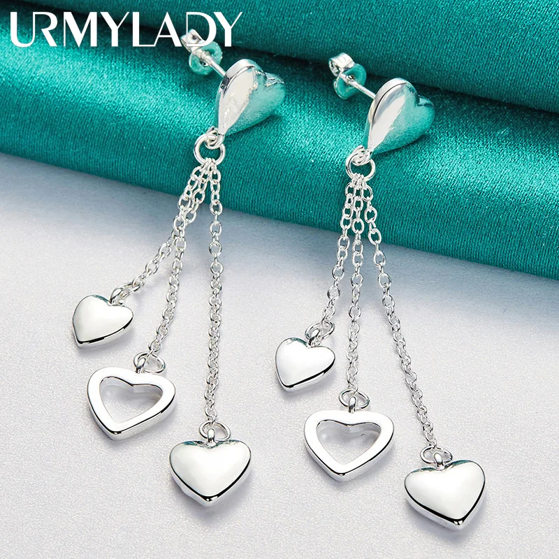 URMYLADY 925 Sterling Silver Three Heart Earrings For Women Wedding Party Fashion Charm Jewelry
URMYLADY 925 Sterling Silver Three Heart Earrings For Women Wedding Party Fashion Charm Jewelry