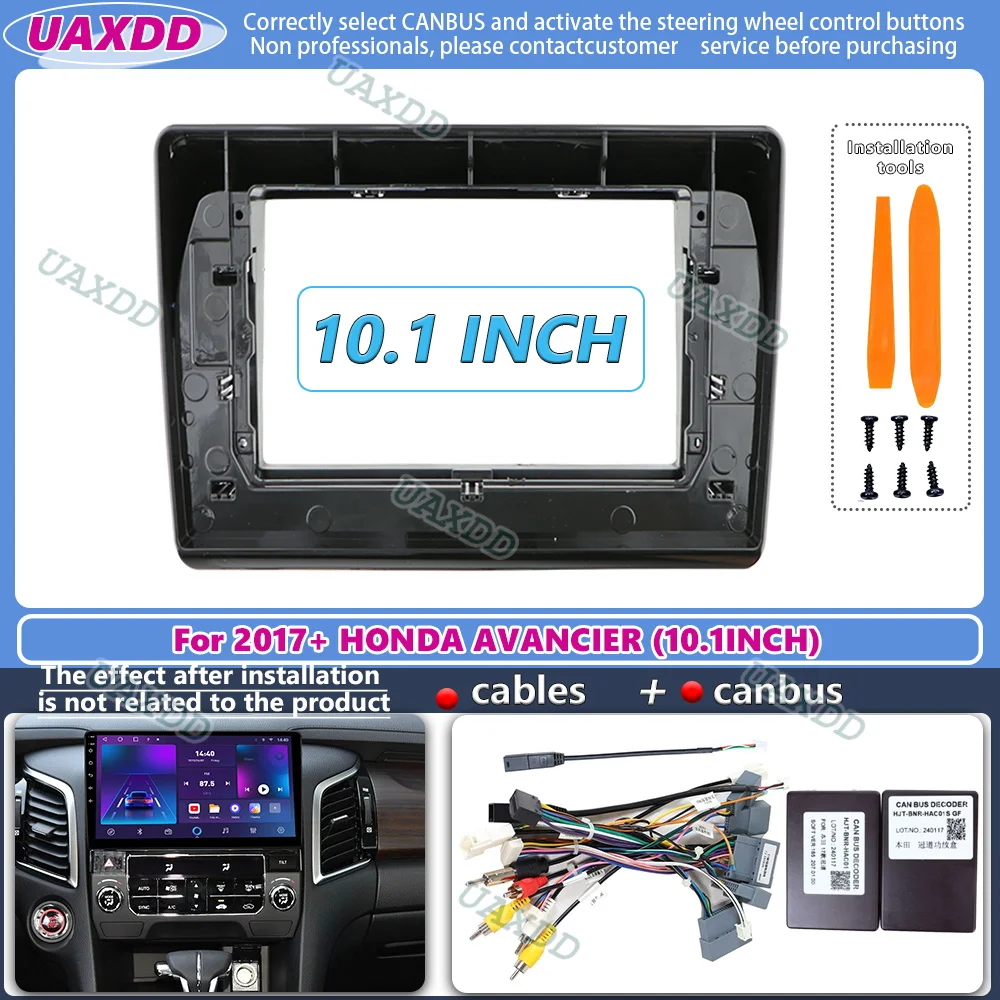 For 2017+ HONDA AVANCIER 10.1 INCH 2 Din Car radio Android frame Kit panel Center fascia cable video harness adapter canbus box
For 2017+ HONDA AVANCIER 10.1 INCH 2 Din Car radio Android frame Kit panel Center fascia cable video harness adapter canbus box