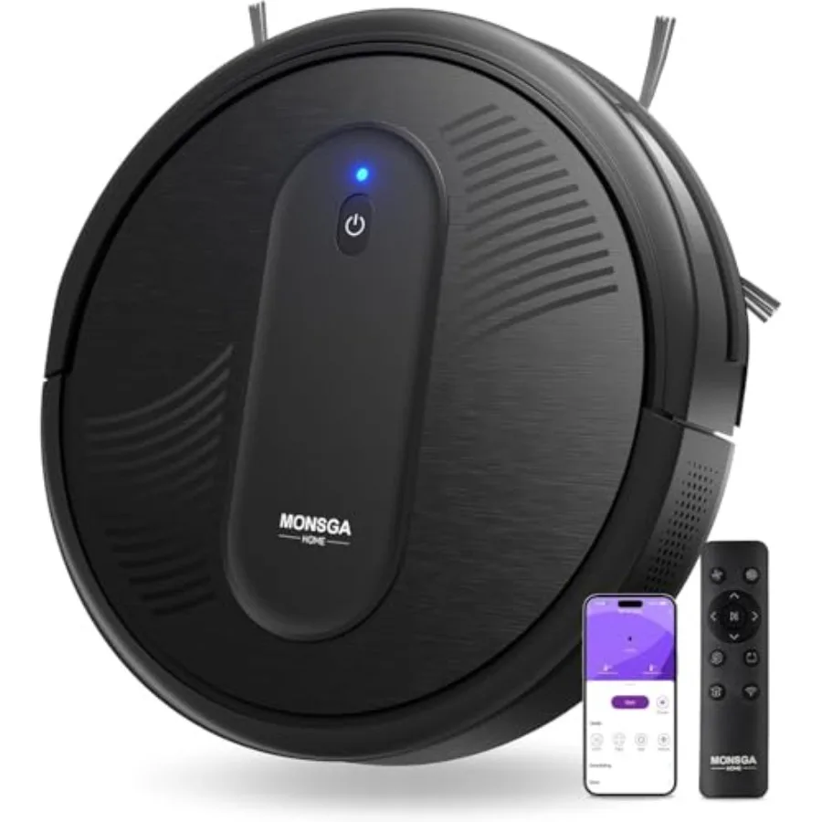 Robot Vacuum Cleaner 4000Pa Powerful Suction Robotic Vacuum 3.2 Super-Slim for Hard Floor/Low Pile Carpet/Pet Hair Black with R
Robot Vacuum Cleaner 4000Pa Powerful Suction Robotic Vacuum 3.2 Super-Slim for Hard Floor/Low Pile Carpet/Pet Hair Black with R