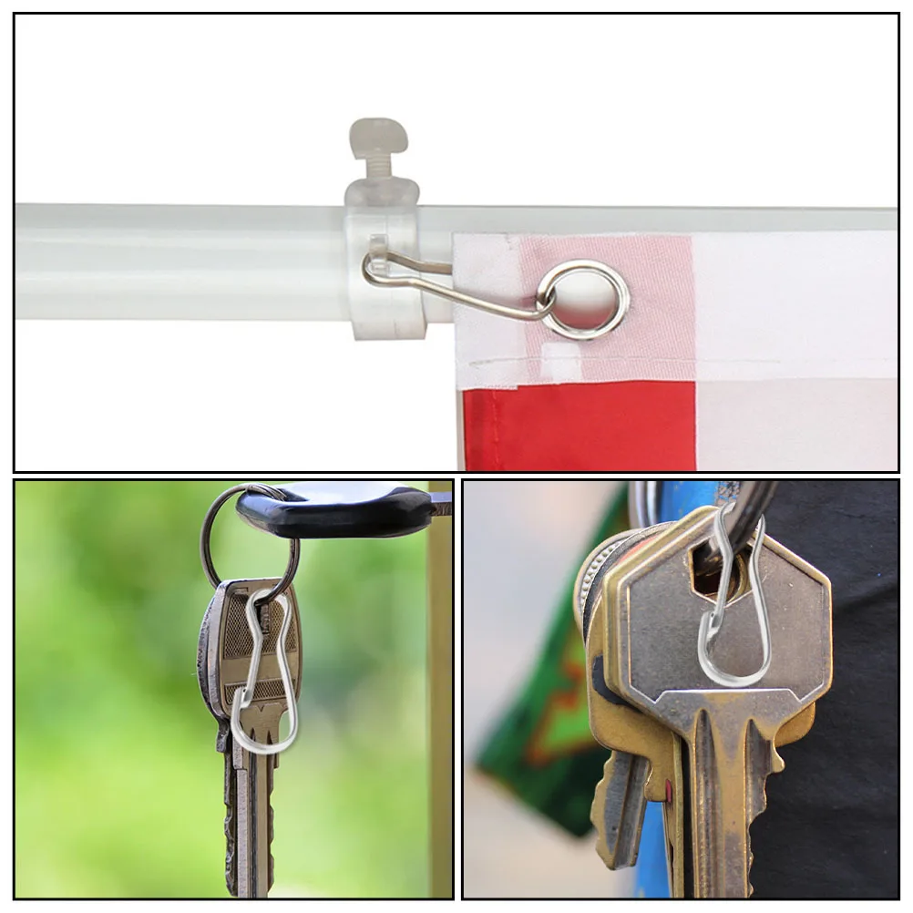 20pcs Stainless Steel Keychain Carabiner Spring Snap Hooks Silver Small Durable Multifunctional Hanging Hook for Camping Hiking
20pcs Stainless Steel Keychain Carabiner Spring Snap Hooks Silver Small Durable Multifunctional Hanging Hook for Camping Hiking