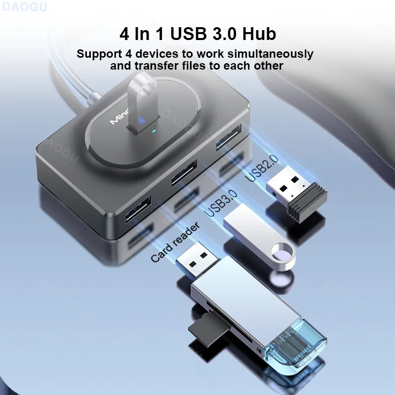 4 Ports 3.0 USB Hub Station Dock High Speed Transmission Type C to USB A Hub Splitter Adapter Laptop PC Computer Accessory Mouse
4 Ports 3.0 USB Hub Station Dock High Speed Transmission Type C to USB A Hub Splitter Adapter Laptop PC Computer Accessory Mouse