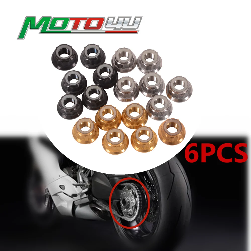 6 шт. для Ducati Panigale 1199/1199S 1299/1299S V4/V4S V2 Streetight V4 мотоциклетные задние звездочки из титанового сплава колесные гайки
6 шт. для Ducati Panigale 1199/1199S 1299/1299S V4/V4S V2 Streetight V4 мотоциклетные задние звездочки из титанового сплава колесные гайки