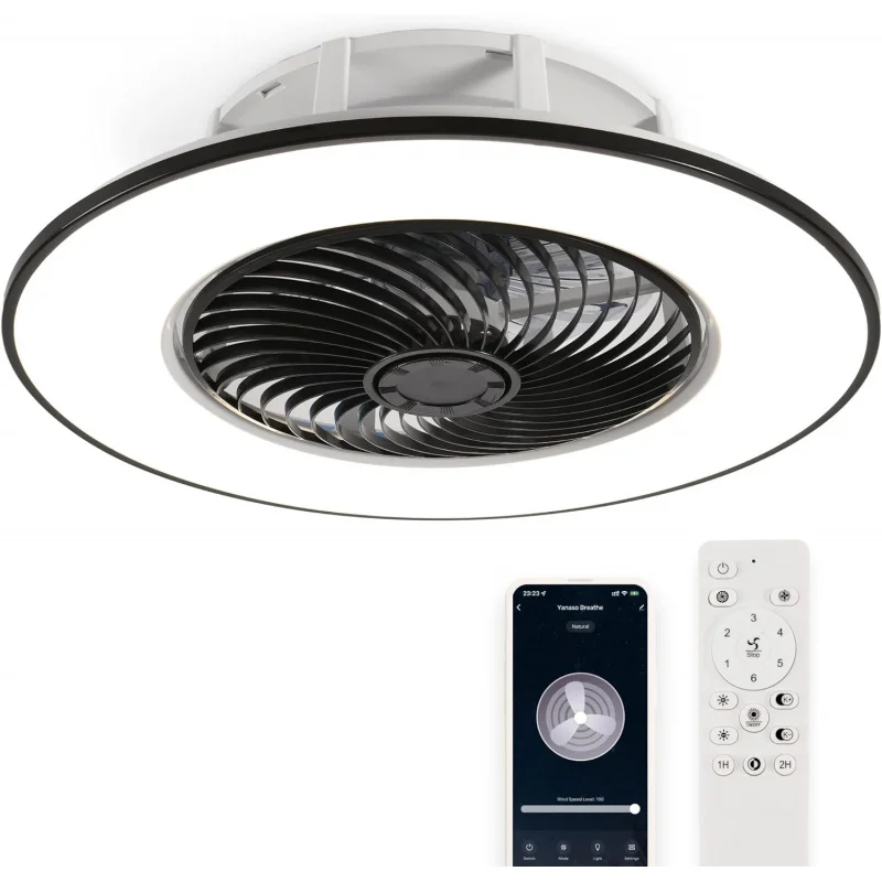 Standard Black, bladeless ceiling fan light with remote control smart LED dimmable lighting indoor low
Standard Black, bladeless ceiling fan light with remote control smart LED dimmable lighting indoor low