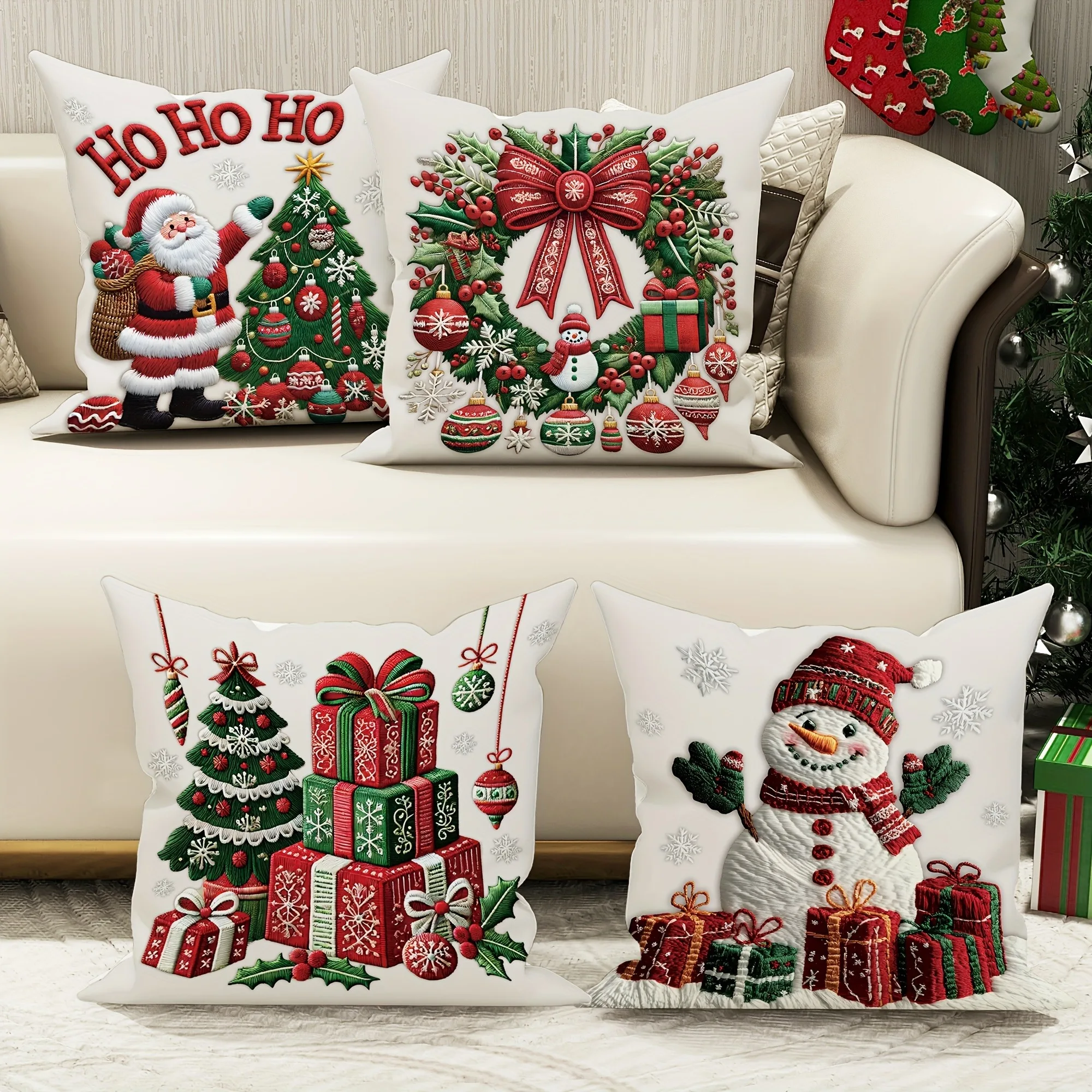 Festive Christmas Pillowcases: Santa, Tree, Wreath, and Snowman Designs! sofas, bedroom pillow covers, holiday gifts
Festive Christmas Pillowcases: Santa, Tree, Wreath, and Snowman Designs! sofas, bedroom pillow covers, holiday gifts