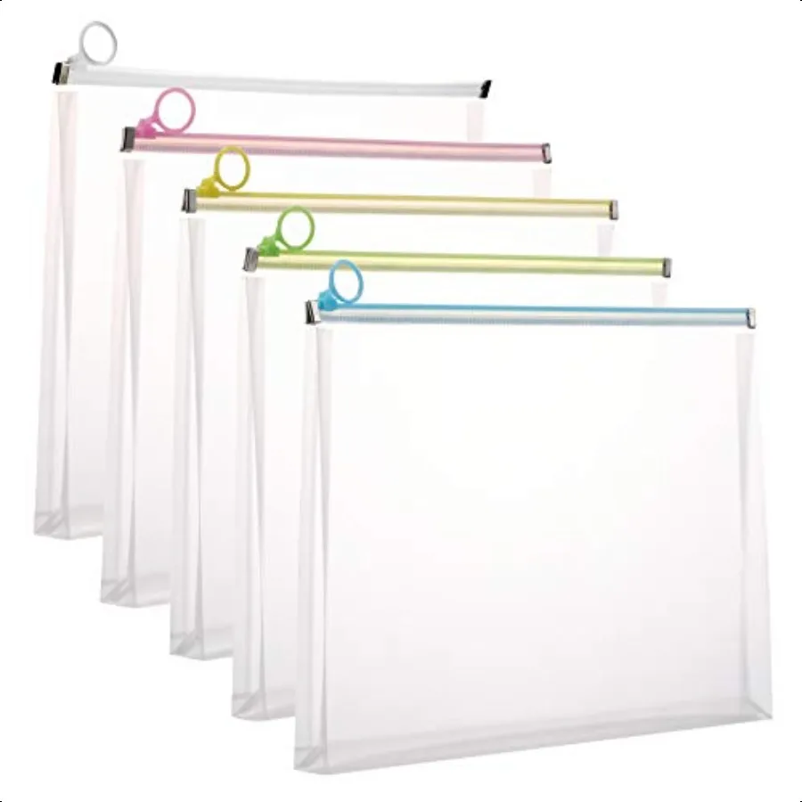 5Packs 9 3 4 x 13 Clear Plastic Zip Envelopes Letter File Document Paper Folder Case Assorted Colors 
5Packs 9 3 4 x 13 Clear Plastic Zip Envelopes Letter File Document Paper Folder Case Assorted Colors