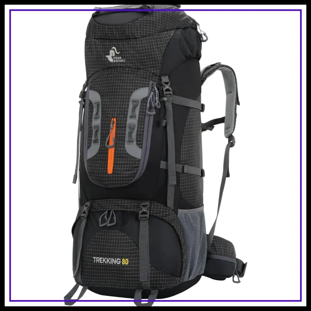 80L Hiking Backpack with Rain Cover, Lightweight Travel Daypack for Camping Climbing, Black
80L Hiking Backpack with Rain Cover, Lightweight Travel Daypack for Camping Climbing, Black