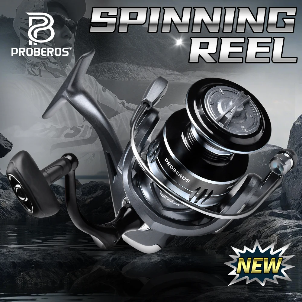 PROBEROS Spinning Reel, Freshwater Fishing Reels Spinning, 3+1 BB,10kg Max Drag, 5.2:1Ratio, Metal Frame,Handle Interchangeable
PROBEROS Spinning Reel, Freshwater Fishing Reels Spinning, 3+1 BB,10kg Max Drag, 5.2:1Ratio, Metal Frame,Handle Interchangeable