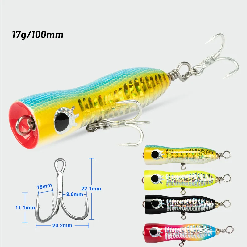 17g 10cm Floating Wooden Fishing Lure Sea Fishing Splashing Popper Offshore Boat Fishing Tuna Trolling Lure Artificial Bait
17g 10cm Floating Wooden Fishing Lure Sea Fishing Splashing Popper Offshore Boat Fishing Tuna Trolling Lure Artificial Bait