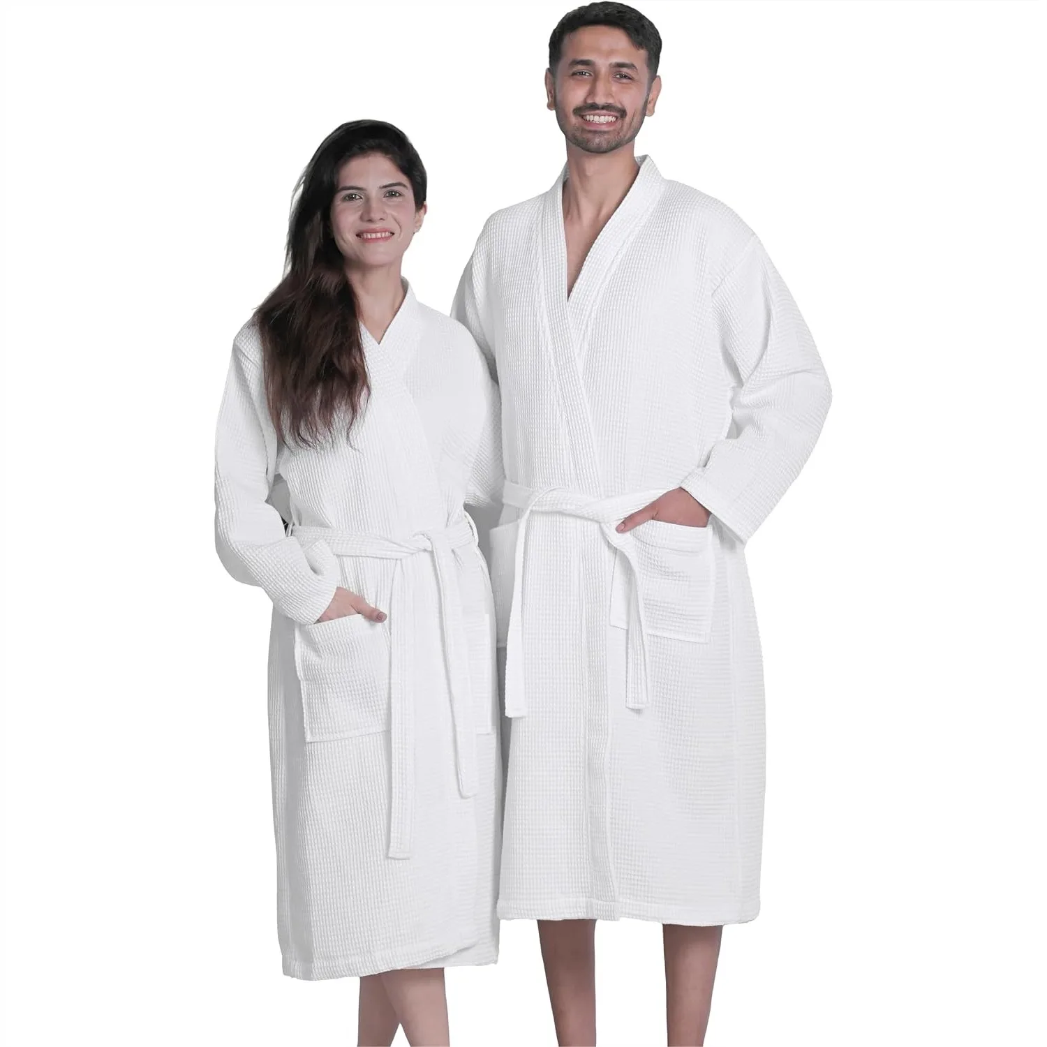 Waffle Bathrobe for Women Men Lightweight Shower Robe with Pockets Soft Cotton Poly Blend
Waffle Bathrobe for Women Men Lightweight Shower Robe with Pockets Soft Cotton Poly Blend