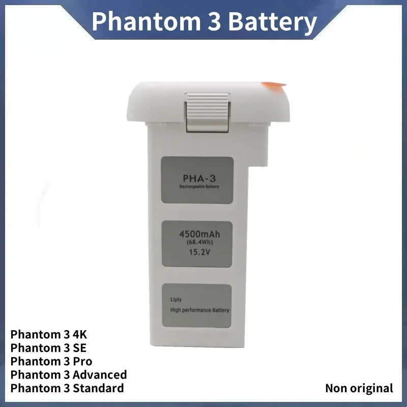 For Phantom 3 Battery 4500mAh Flight Time 24 Minutes Compatible Phantom 3 Pro/SE/Advanced/Standard Intelligent Flight Battery
For Phantom 3 Battery 4500mAh Flight Time 24 Minutes Compatible Phantom 3 Pro/SE/Advanced/Standard Intelligent Flight Battery