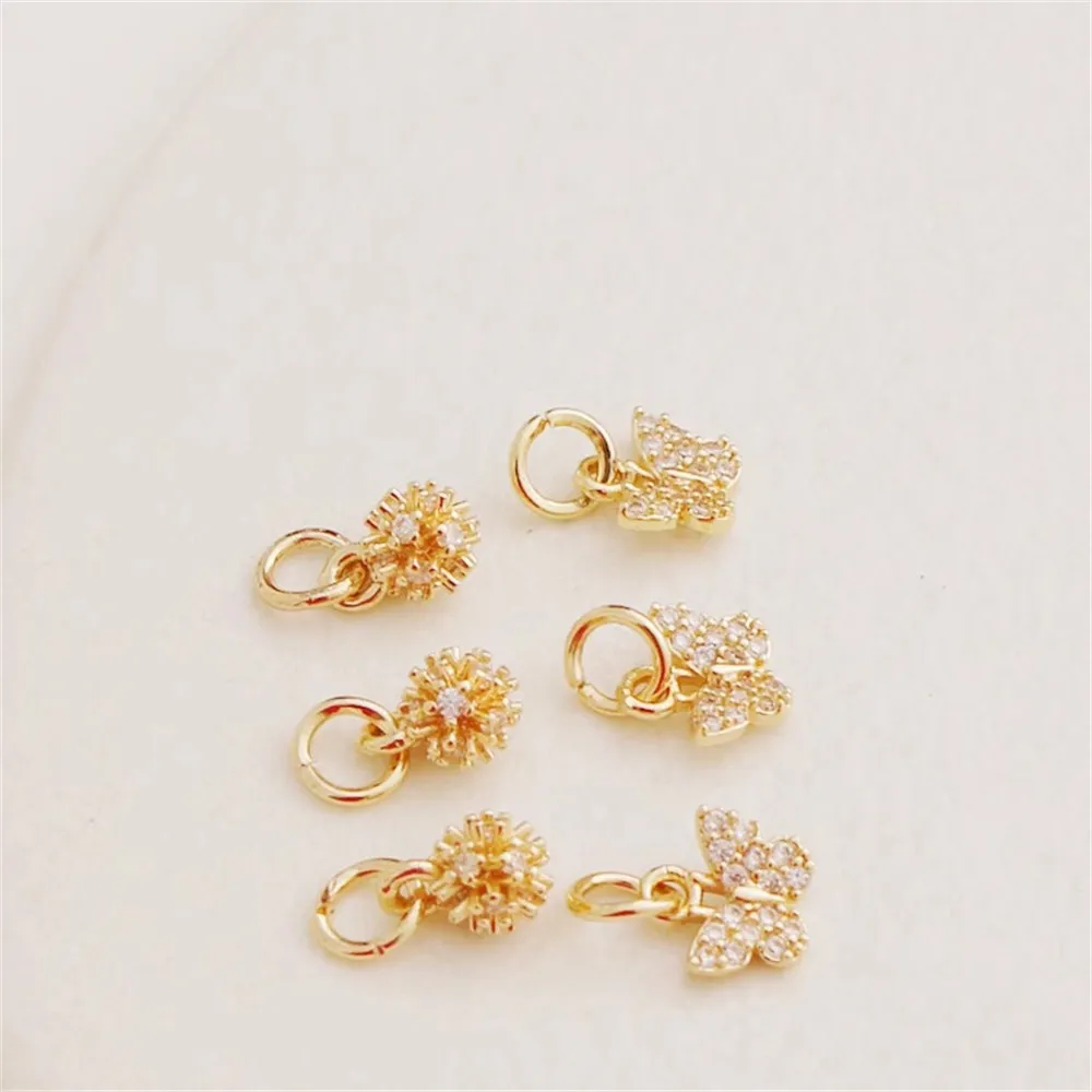 14k Package Gold Color-inlaid Zircon Butterfly Sea Urchin Pendant Diy Handmade Bracelet Necklace Pendant Tag Charm Accessories
14k Package Gold Color-inlaid Zircon Butterfly Sea Urchin Pendant Diy Handmade Bracelet Necklace Pendant Tag Charm Accessories