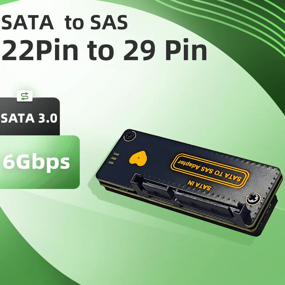 SATA 22Pin to SAS 29Pin Adapter Card SATA3.0 6Gbps SFF-8482 Converter Extension Card For 2.5" SSD HDD Server Hard Disk Riser
SATA 22Pin to SAS 29Pin Adapter Card SATA3.0 6Gbps SFF-8482 Converter Extension Card For 2.5" SSD HDD Server Hard Disk Riser