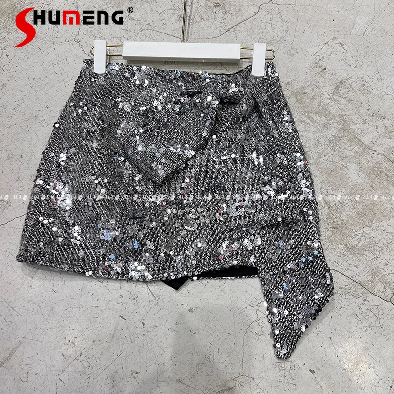 2025 Summer New Unique Sexy Sparkling Bead Bow Skirts Fashion Chic Slimming Skirt Trendy Feminine Sequins Nice Chic Mini Skirts
2025 Summer New Unique Sexy Sparkling Bead Bow Skirts Fashion Chic Slimming Skirt Trendy Feminine Sequins Nice Chic Mini Skirts