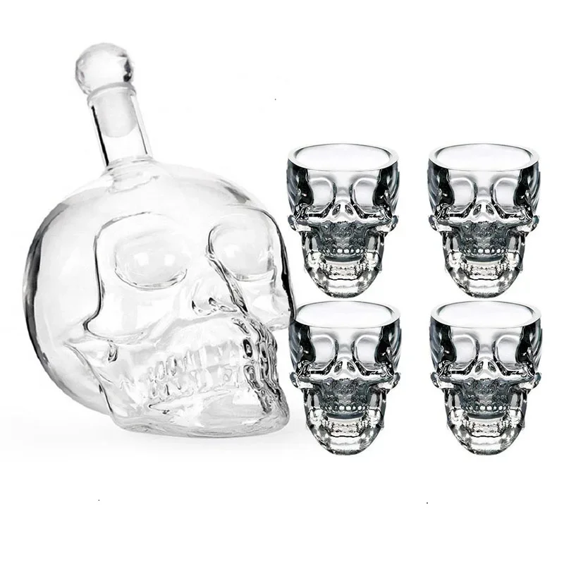 Skull Bottle Glass Cup Set Crystal Skull Decanter Glasses Shot Glass Mug Wine Vodka Bottles Transparent Whiskey Cocktail Barware
Skull Bottle Glass Cup Set Crystal Skull Decanter Glasses Shot Glass Mug Wine Vodka Bottles Transparent Whiskey Cocktail Barware