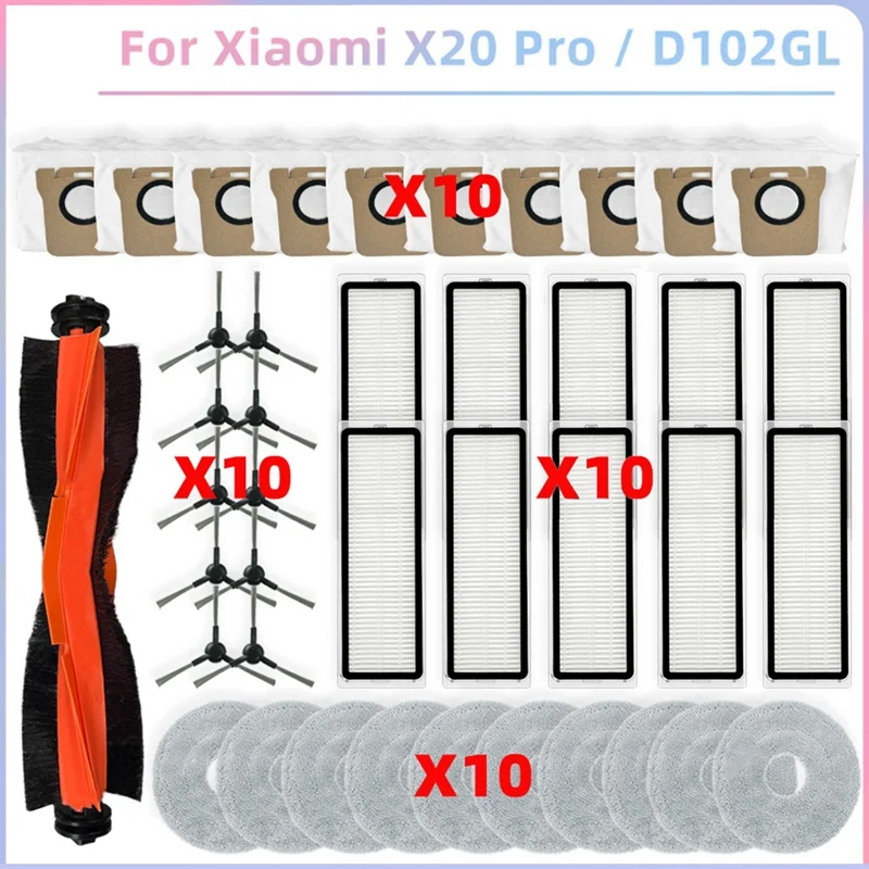 HOT! For Xiaomi Robot Vacuum X20 PRO / D102GL Robot Vacuum Parts Main Roller Side Brush Hepa Filter Mop Cloth Dust Bag
HOT! For Xiaomi Robot Vacuum X20 PRO / D102GL Robot Vacuum Parts Main Roller Side Brush Hepa Filter Mop Cloth Dust Bag