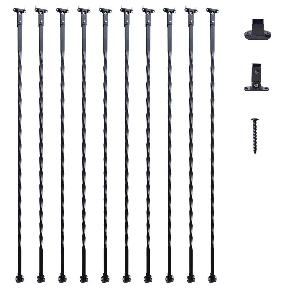 Metal Staircase Balusters 44 Inch Decorative Spindles 10 Pack Satin Black Hollow Twist Design for Spiral Railings
Metal Staircase Balusters 44 Inch Decorative Spindles 10 Pack Satin Black Hollow Twist Design for Spiral Railings
