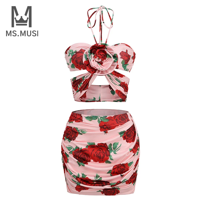 MSMUSI 2023 New Fashion Women Sexy Rose Floral Printing Two Piece Set Bodycon Party Halter Hollow Out Top Short Skirt Set Suit
MSMUSI 2023 New Fashion Women Sexy Rose Floral Printing Two Piece Set Bodycon Party Halter Hollow Out Top Short Skirt Set Suit