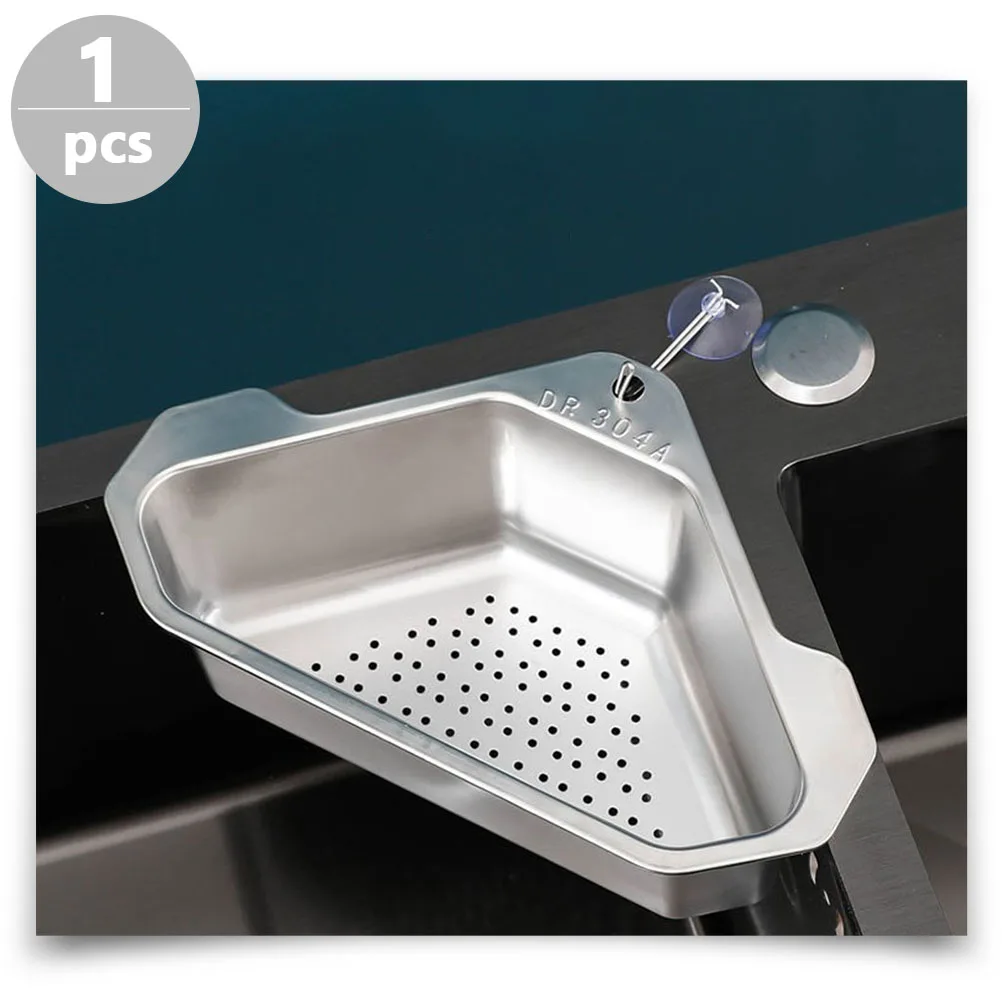Kitchen Sink Draining Basket Stainless Steel Triangle Corner Strainer for Food Debris Filtration and Utensil Drying Storage Rack
Kitchen Sink Draining Basket Stainless Steel Triangle Corner Strainer for Food Debris Filtration and Utensil Drying Storage Rack