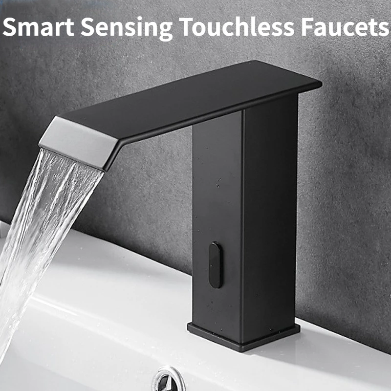 Black Touchless Waterfall Faucet Smart Sensor Bathroom Basin Tap Brass Kitchen Touch Free Faucet Infrared Sink Mixer Vanity Tap
Black Touchless Waterfall Faucet Smart Sensor Bathroom Basin Tap Brass Kitchen Touch Free Faucet Infrared Sink Mixer Vanity Tap