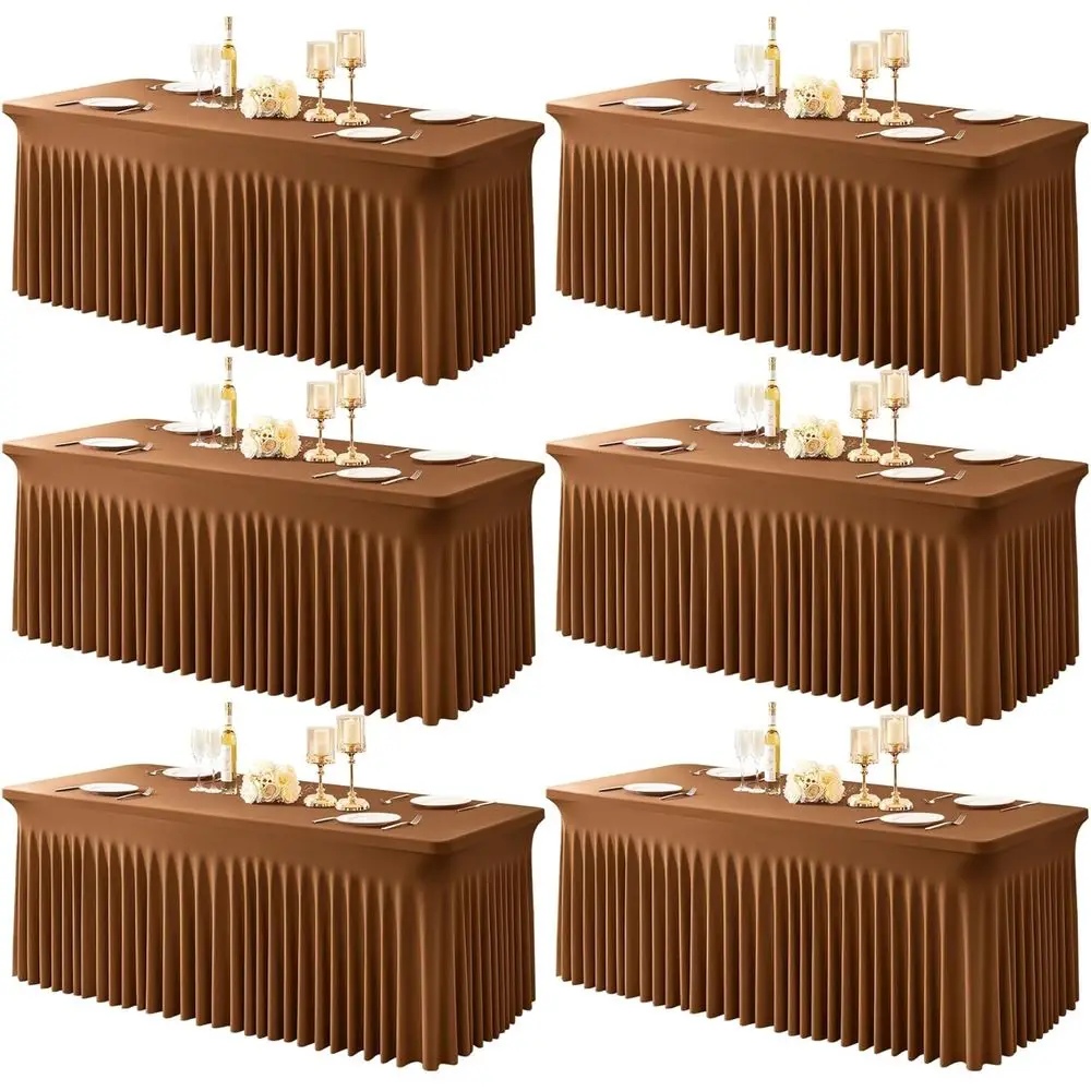 6 Packs Brown Spx Tableclothes or 8 oot RecTables, Wrinkle ree 8t itted Table Cover Stretch Table Cloth Desk Skirt or Weddings B
6 Packs Brown Spx Tableclothes or 8 oot RecTables, Wrinkle ree 8t itted Table Cover Stretch Table Cloth Desk Skirt or Weddings B