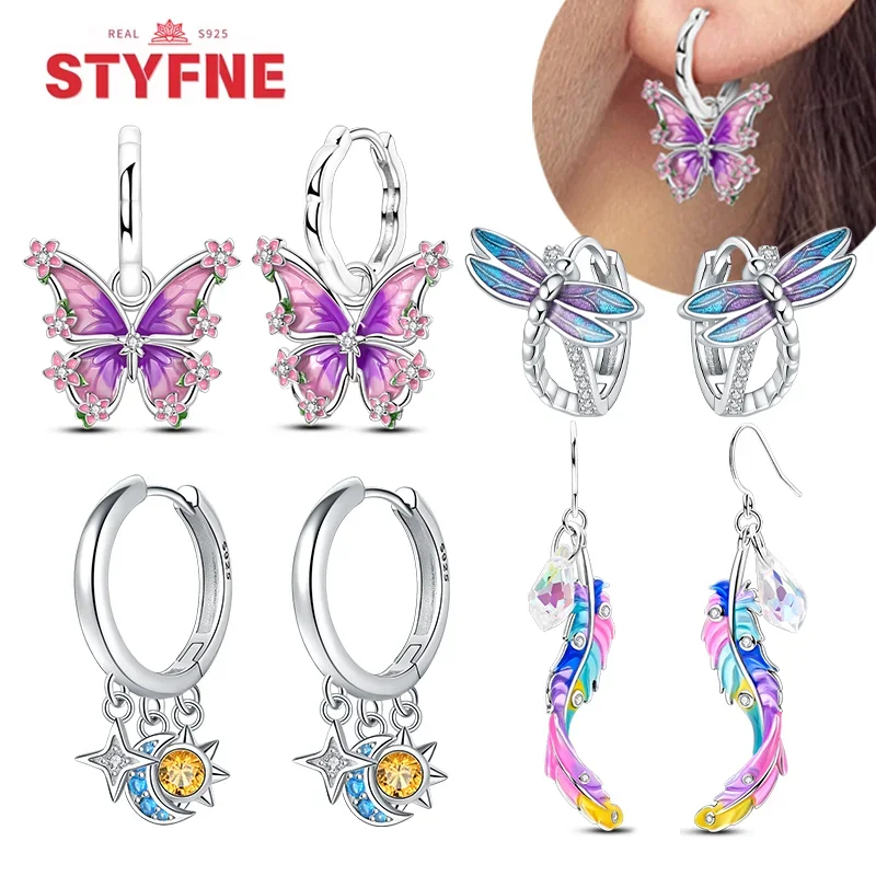 Butterfly Earrings 925 Sterling Silver Original Vintage Sun Moon Star Dangle Hoop Earrings for Women Fine Jewelry Gifts
Butterfly Earrings 925 Sterling Silver Original Vintage Sun Moon Star Dangle Hoop Earrings for Women Fine Jewelry Gifts